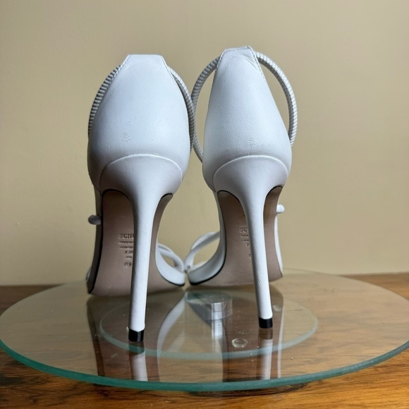 Schutz Gaiah Leather Ankle-Strap Sandals - white leather - size 7.5 - Picture 11 of 16
